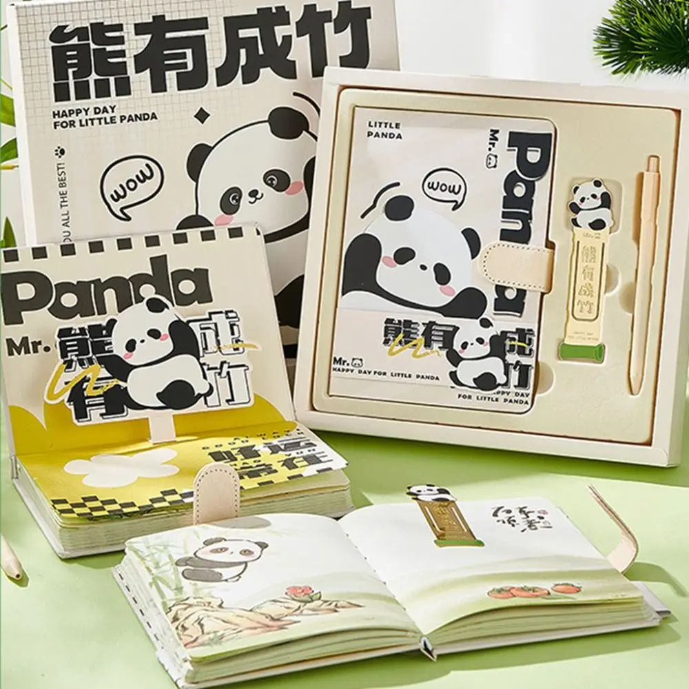 อุปกรณ์สํานักงานพร้อมบุ๊คมาร์ค Panda คู่มือชุดกระดาษนุ่ม Sinicism โน้ตบุ๊คแบบพกพาทนทาน Magnetic Buckle Notebook Study