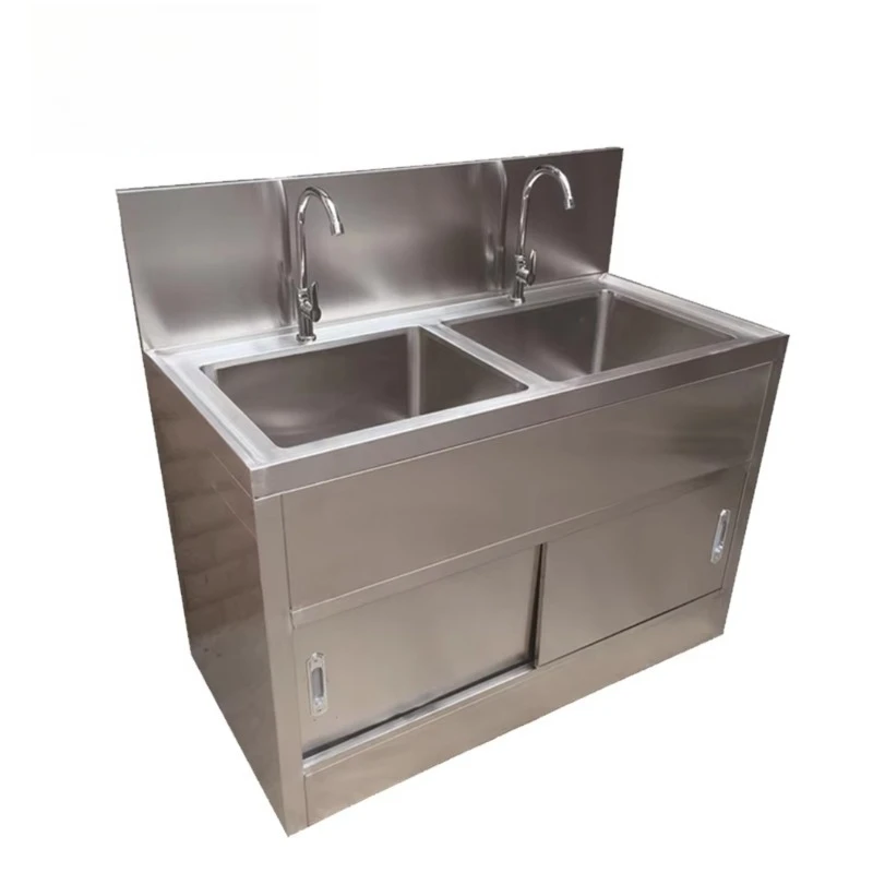 Lavabo in Acciaio Inox SUS 304 per Personale di Pulizia in Laboratori di Purificazione, Industrie Alimentari, Fabbriche e Industrie Farmaceutiche
