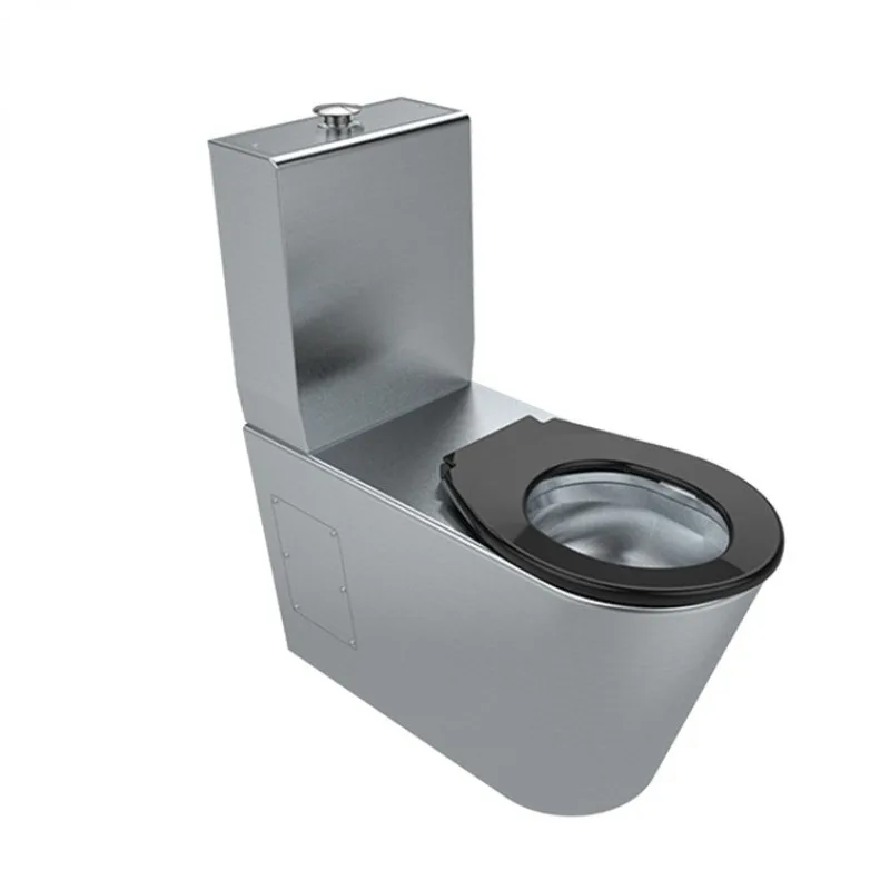 

CE Customizable Public Bathroom China Silver Two Piece Stainless Steel Piss Wc Toilet