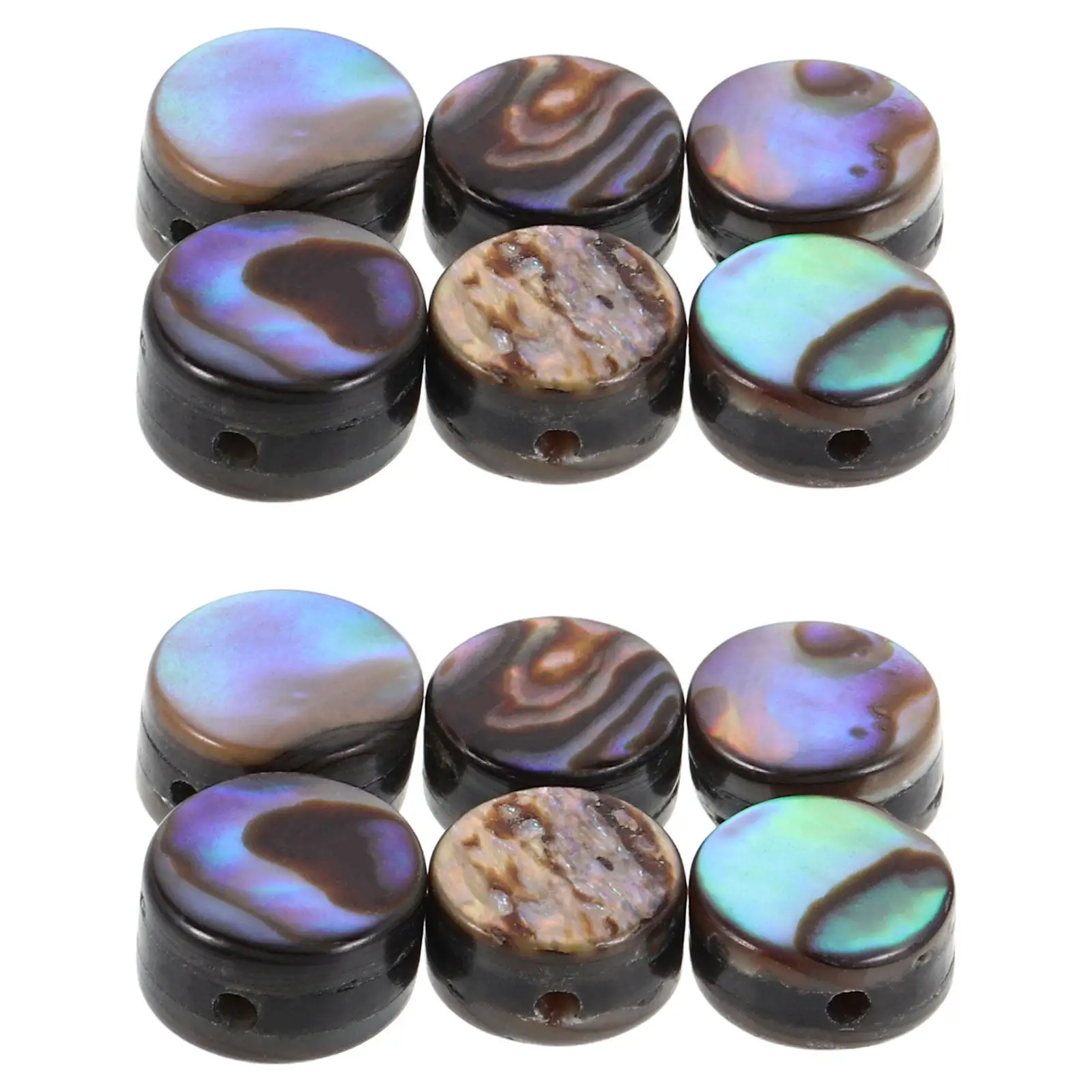 

20Pcs Abalone Beads DIY Jewelry Flat Round Mini Spacer Charms Holes 6Mm Small Beads for Bracelets Necklaces Craft Supplies
