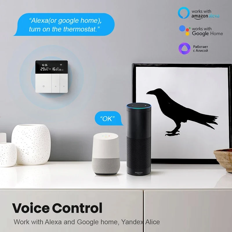 Miucda Tuya Wifi Slimme Thermostaat 100-240 V Temperatuurregelaar App Afstandsbediening Werken Met Alexa Google Home Yandex Alice