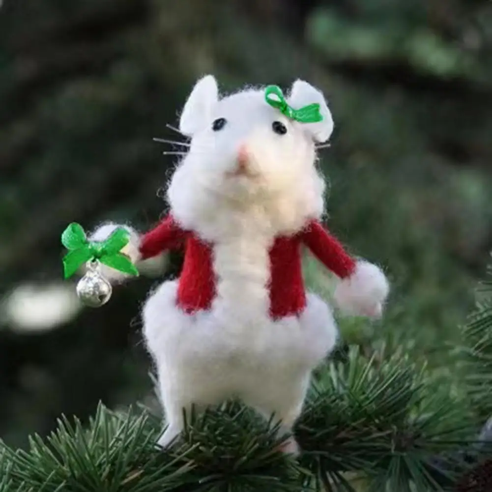 Felt Mouse Cute Mouse Doll Adorable Mouse Ornament Desktop Christmas Halloween Mice Decor Party Felt Mice Home Decoration Gift