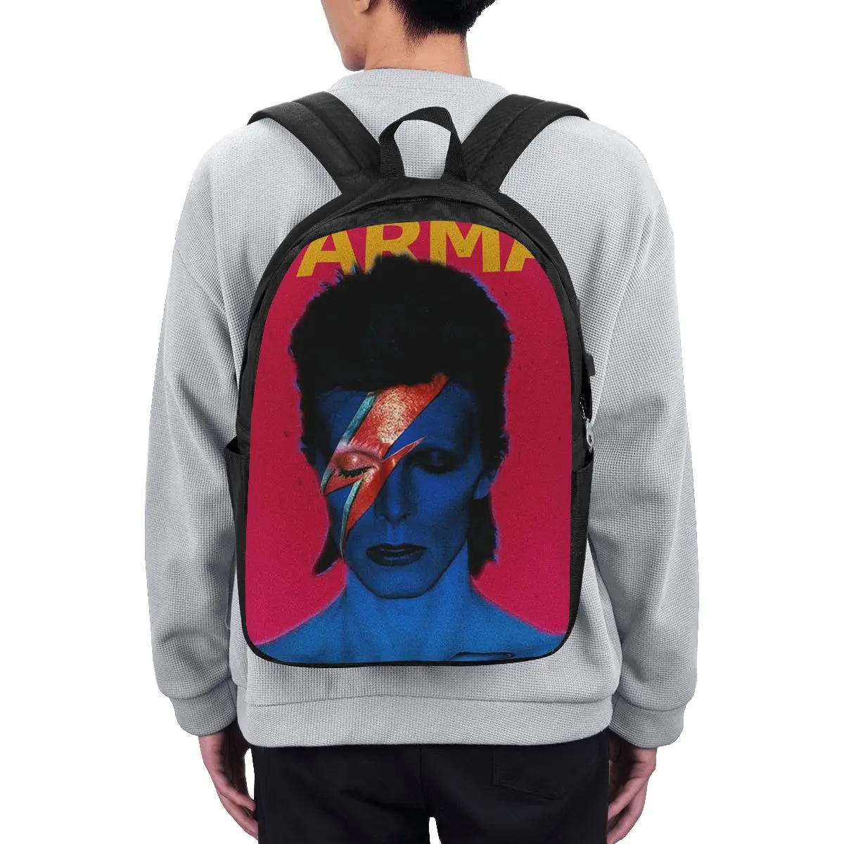 Davids Bowied Backpack Travel Notebook Bag Computer College Student School Bag Laptop Shoulder Bags for Men Women view 2