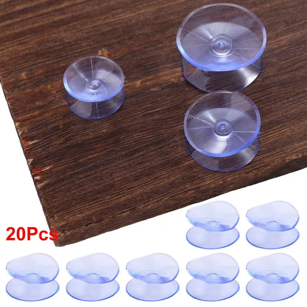 20Pcs PVC Double-Sided Suction Cup Non-Slip Transparent Vacuum Suckers Without Trace Vacuum Sucker Pad DIY Soap Holder
