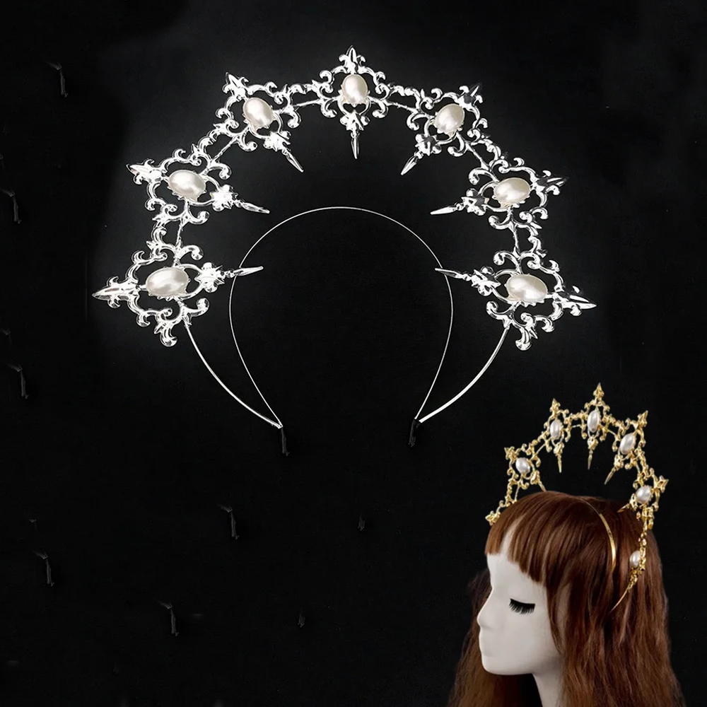 Sun Crown Headband Dark Headdress Wedding Cosplay Halloween Party Hair Hoops Props Headpiece Gift