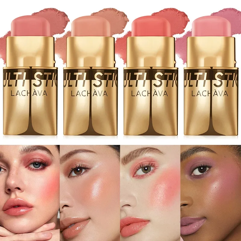 3-in-1 multifunctionele make-up Blush Stick Waterproof Blush Lip & Gezicht & Oogschaduw Natuurlijke verhelderende schoonheidsstick