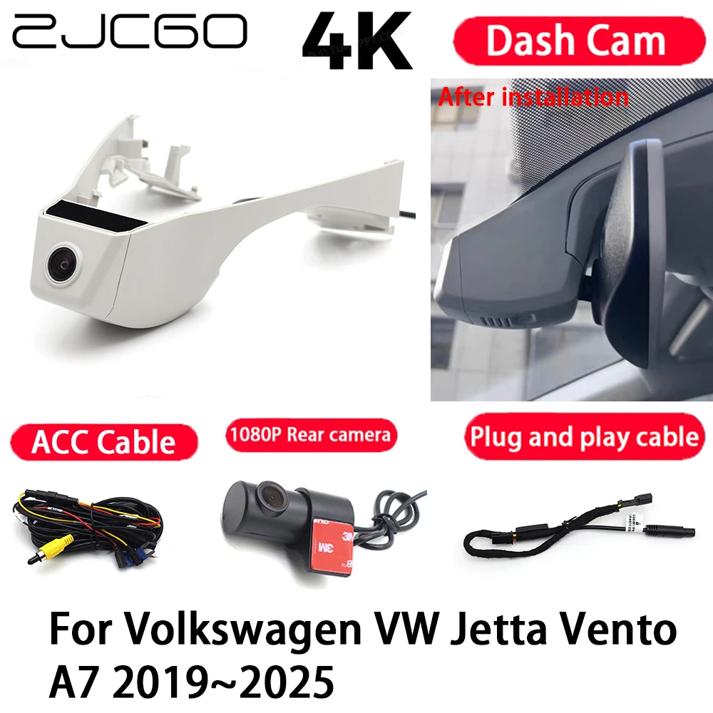 

Car Camera 4K Plug and Play Dash Cam Video Recorder Night Vision for Volkswagen VW Jetta Vento A7 2019-2025