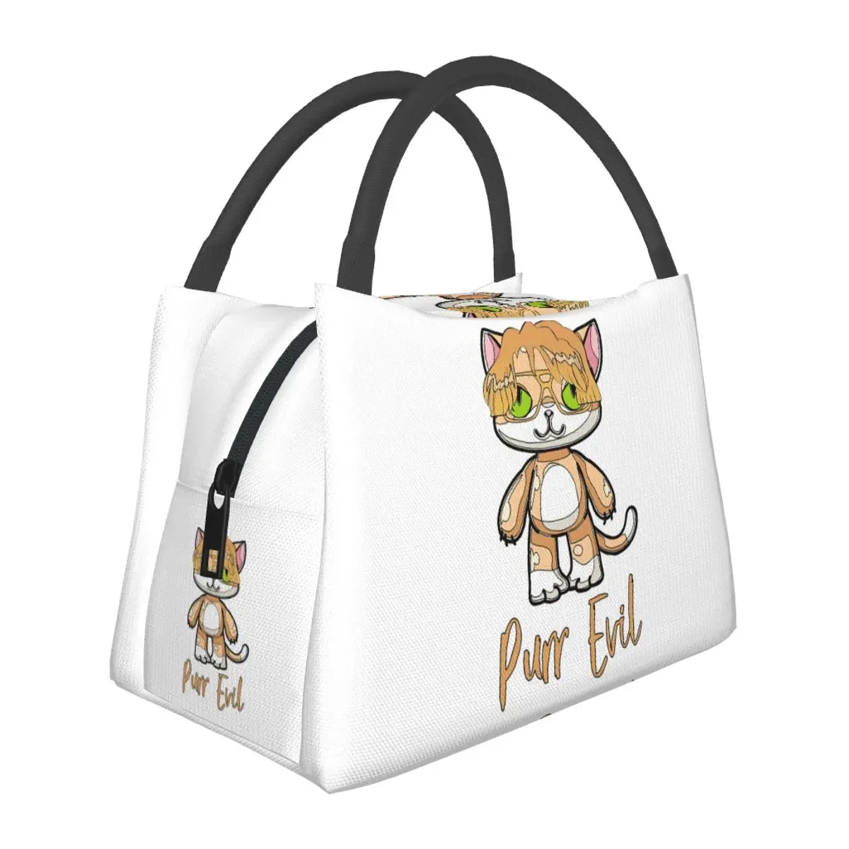 

Purr Evil Cat Lunch Bags Insulated Bento Box Portable Lunch Tote Picnic Bags Cooler Thermal Bag for Woman Girl Office