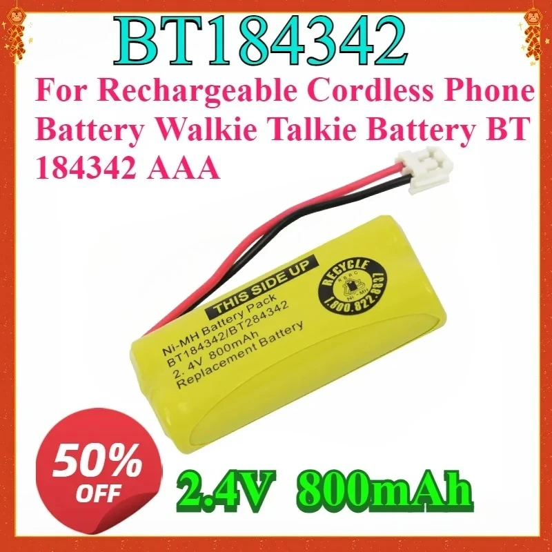 

For Rechargeable Cordless Phone Battery Walkie Talkie Battery BT184342 AAA New High-quality 2.4V AAA 800mAh Ni-MH Battery