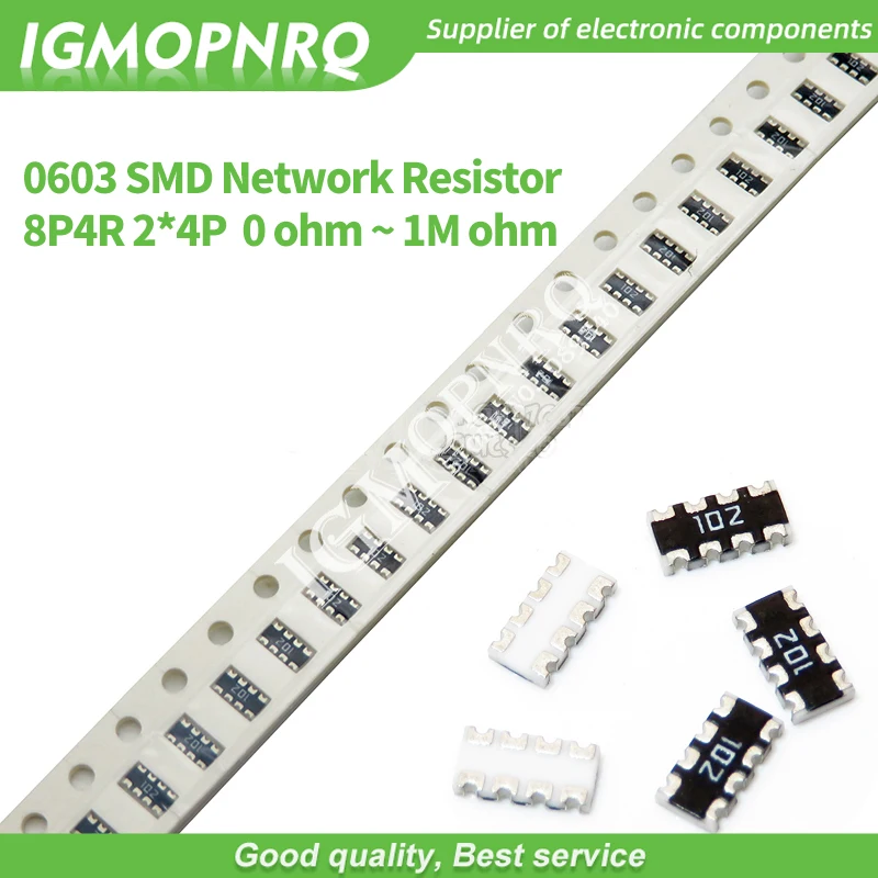 100pcs06032*48P4R2*4P5%NetworkResistorSMDarray0ohm~910K2K2.2K4.7K10K22K47K100K1M110100220470ohms-AliExpress