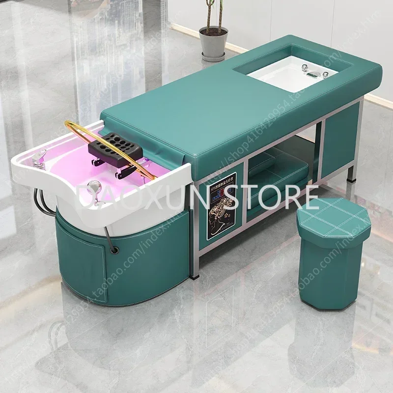 Head Spa Hair Washing Bed Stylist Foot Sink Shower Shampoo Chair Salon Luxury Adult Shampouineuse Salon Furniture MQ50SC