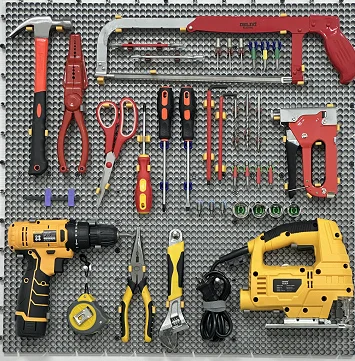 6 pcs grey plastic peg board set 200 accessories, rust-proof, non-sagging,  Garage Peg Board Wall Pegboard Organizer