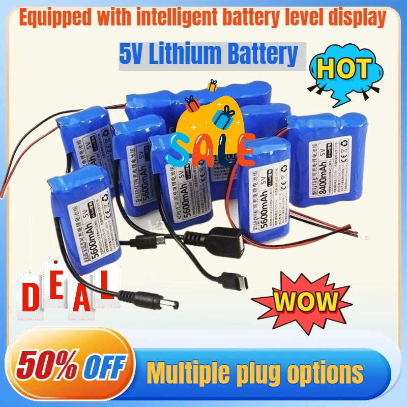 

5V Lithium Battery ASP Speech Recognition AI Power Supply Rechargeable Small ESP32/STM32 Module for LED Light USB Fan Battery