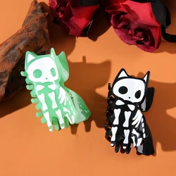 1pc Luminous Skull Cat Hair Claw - Durable Acrylic Shark Clip, Suitable for Women, Y2K Punk Style, Suitable for Halloween