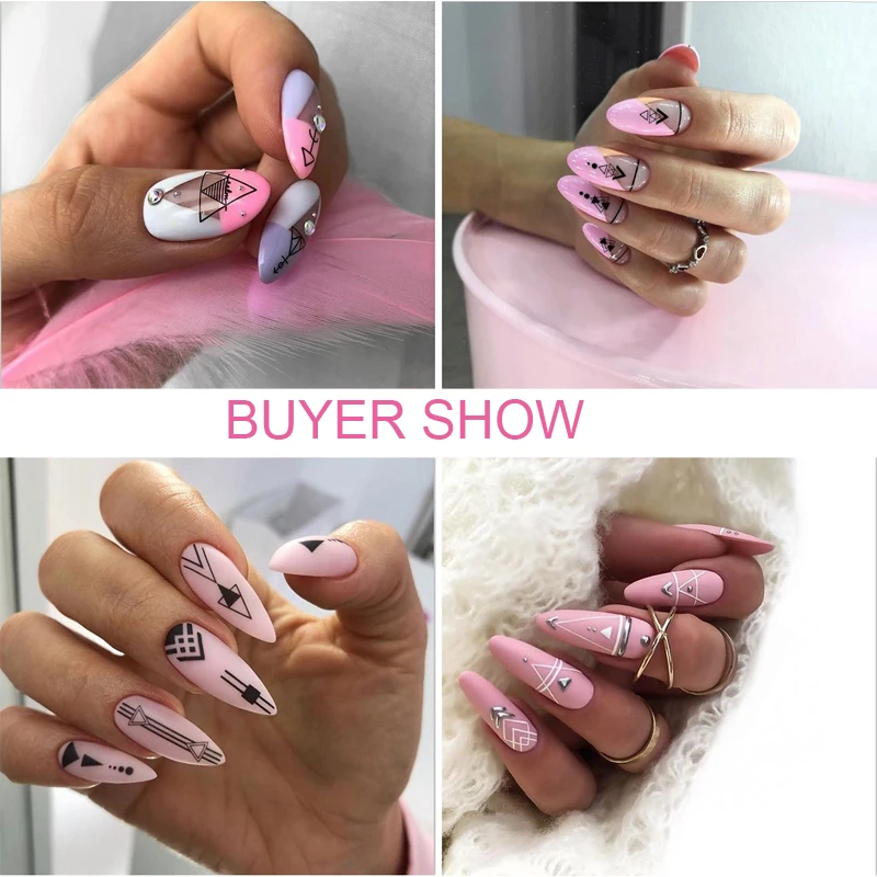 1pc Geometric Triangle 3D Nail Stickers Negative Space Adhesive Stickers For Nails DIY Nails Decals Stickers