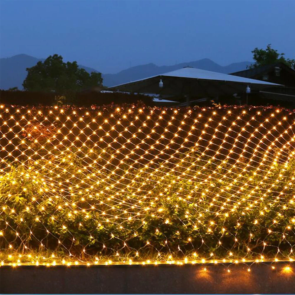 220V 110V Led Net Lights 3x2m 6x4m Fairy String Christmas Curtain Garland Outdoor Waterproof for Party Garden Wedding Decoration