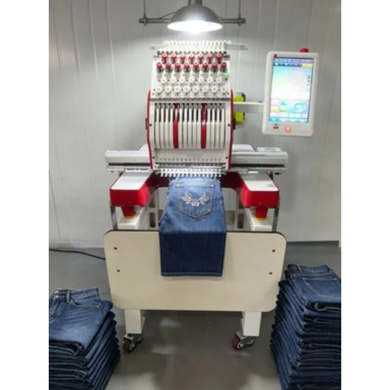 High Performance Embroidery Equipment 5 Heads 15 Needles Multi Head Embroidery System for Hat and T Shirt