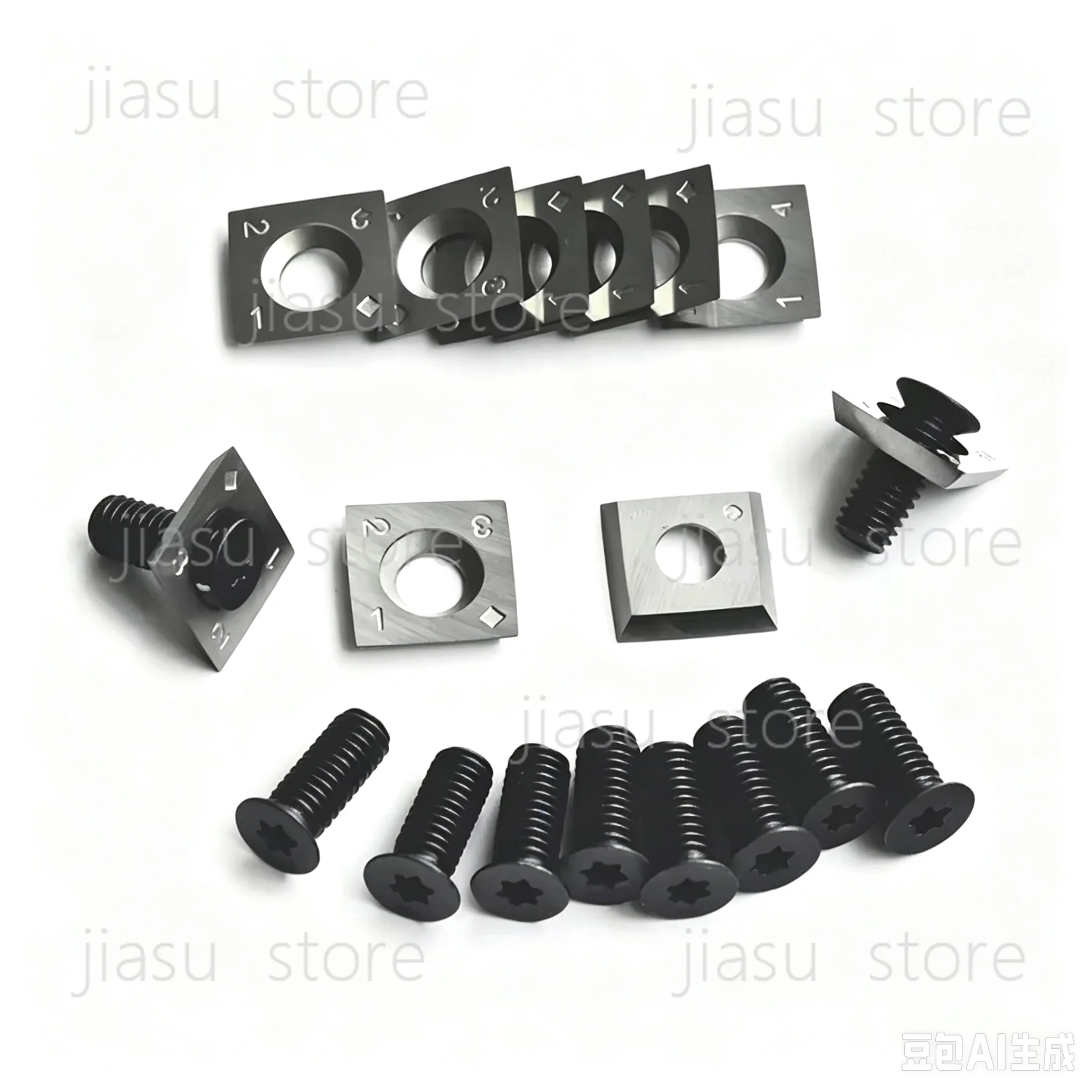 1Pc 15mm Square Carbide Cutter Blade 15x15x2.5-30° R150 With Screws, Environmental Friendly Cutting Knives