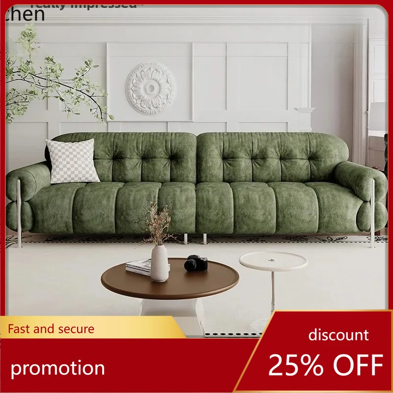 

HXL medieval chenille sofa living room retro green high toffee fabric sofa