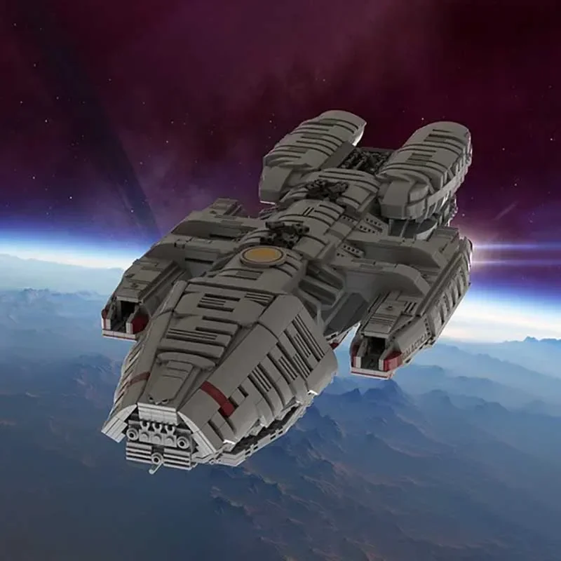 

MOC Battlestared Galacticaed Spaceship Model Building Blocks Spacecraft Space Station Bricks Fans and Adult Toys Christmas Gifts