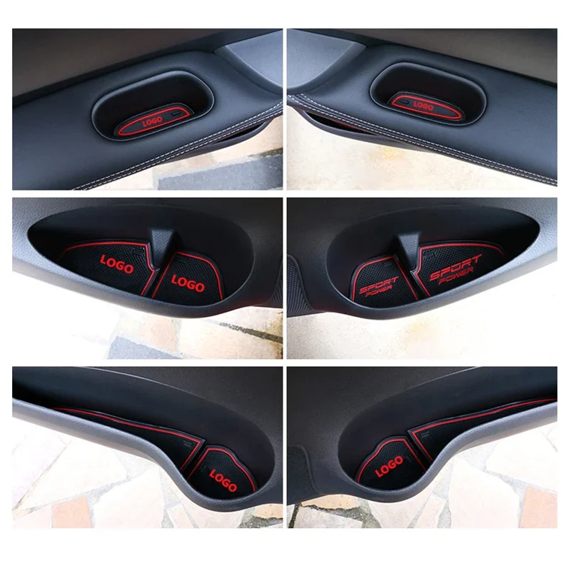 for Nissan Leaf ZE1 2018~2022 2020 Rubber Anti-slip Mat Door Groove Cup Phone Pad Gate Slot Coaster Interior 10Pcs Accessories