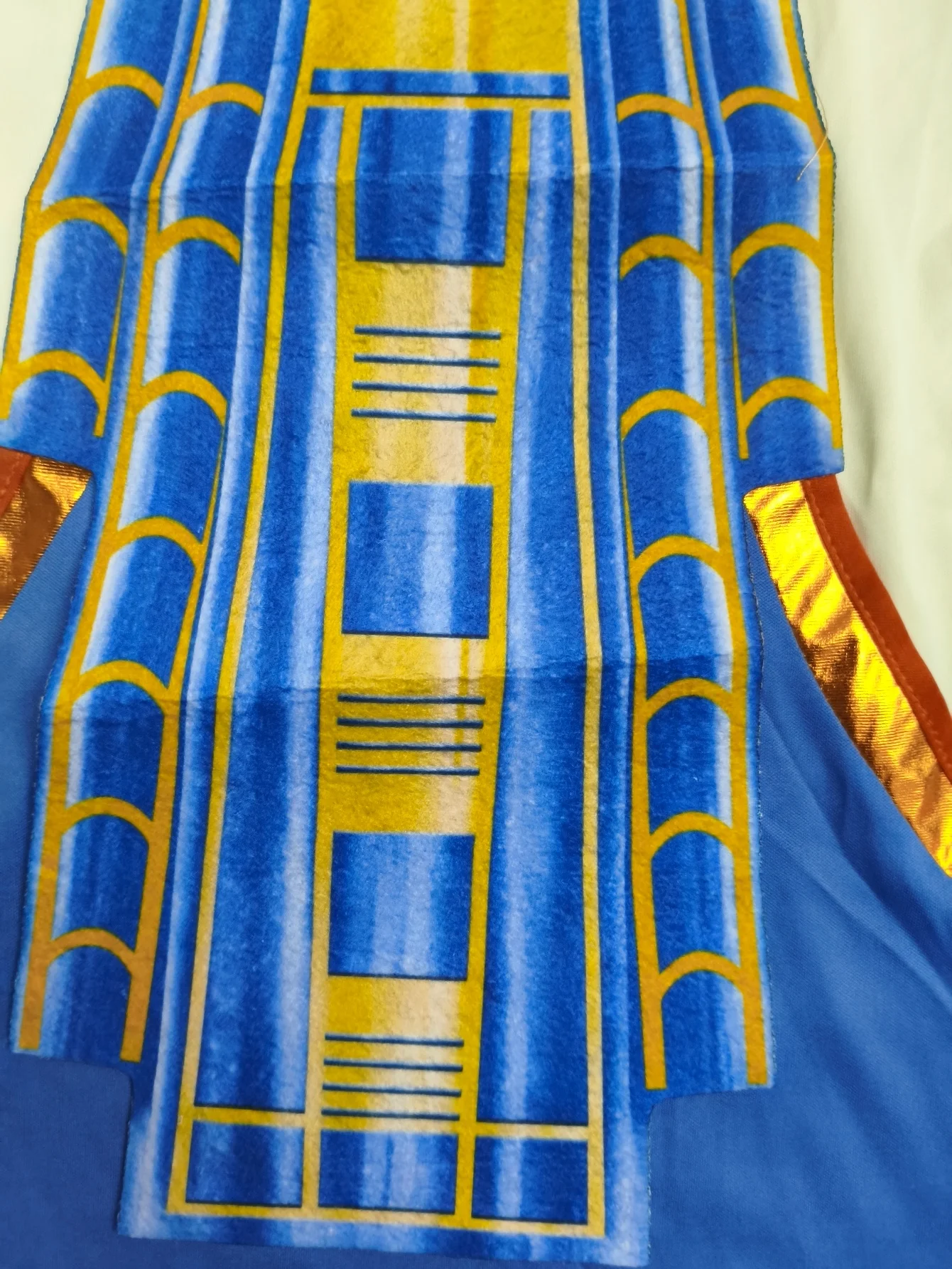 Kids Ancient Egyptian Pharaoh Costume Striped Nemes Headdress Decorative Collar Tunic Outfit - view 6