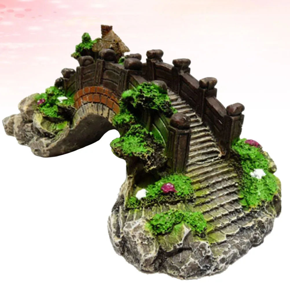 

Resin Aquarium Bridge Pavilion Middle Size Decorative Landscape Fish Tank Ornament Artificial Fish Tank Decoration Aquarium