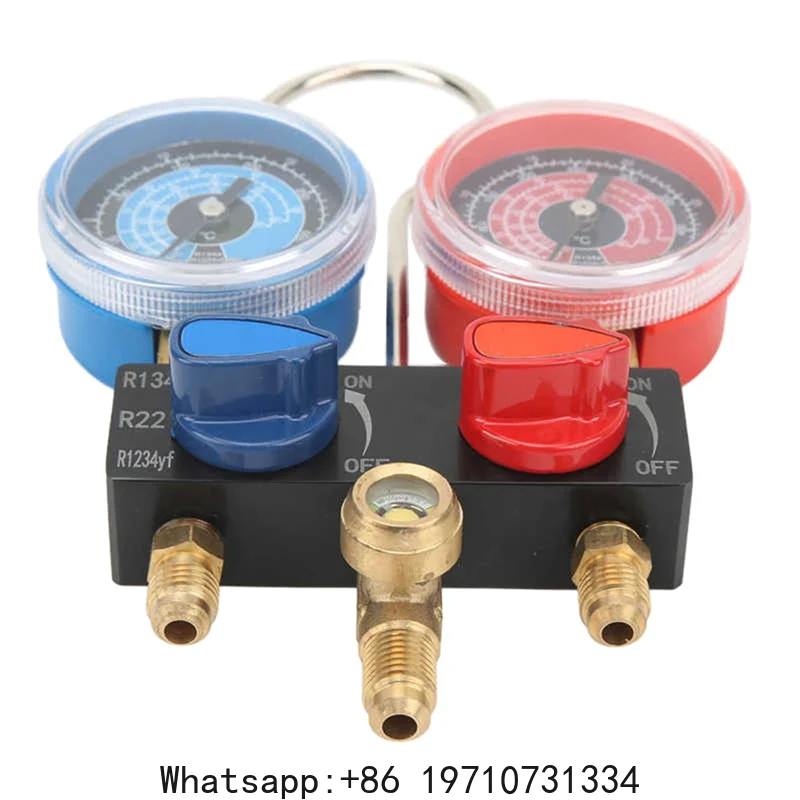 Fresh HS-M01 Refrigerant Diagnose Manifold Gauge G1/4 Condition Manometer Pressure Gauge Refrigeration Tools For R22/R1234yf