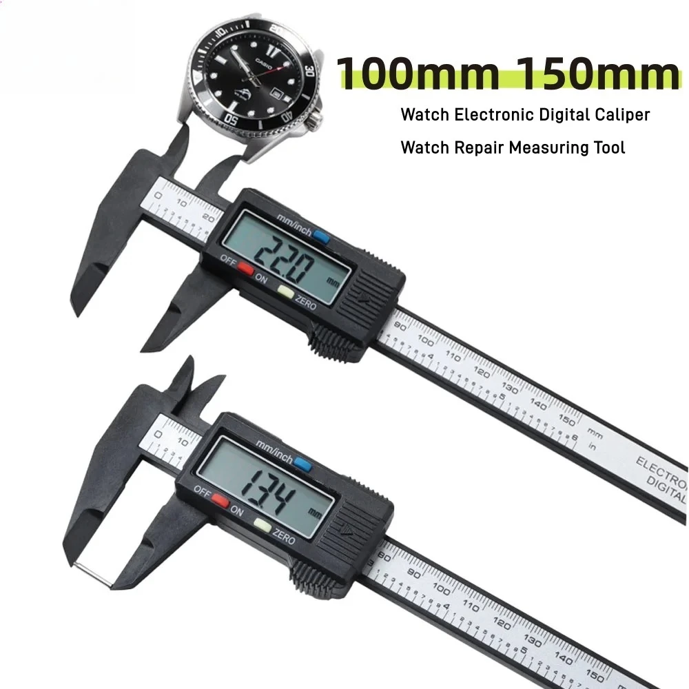 New 100mm 150mm Plastic Vernier Caliper Digital Display Caliper Mini Text Play Caliper Vernier Ruler for Watch Measuring Tool
