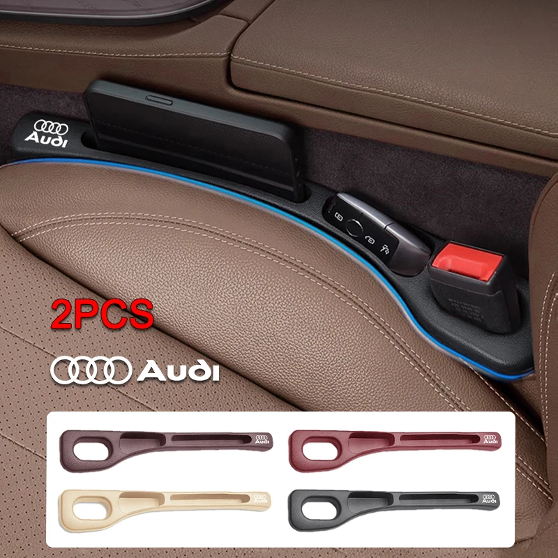 2PCS Car Seat Gap Filler Interior Decoration Auto Accessories For Audi Q5 Q6 A1 A2 A3 B8 C6 B9 B6 A4 A5 A6 A7 A8 Q3 Q7 Q8 TT Q4