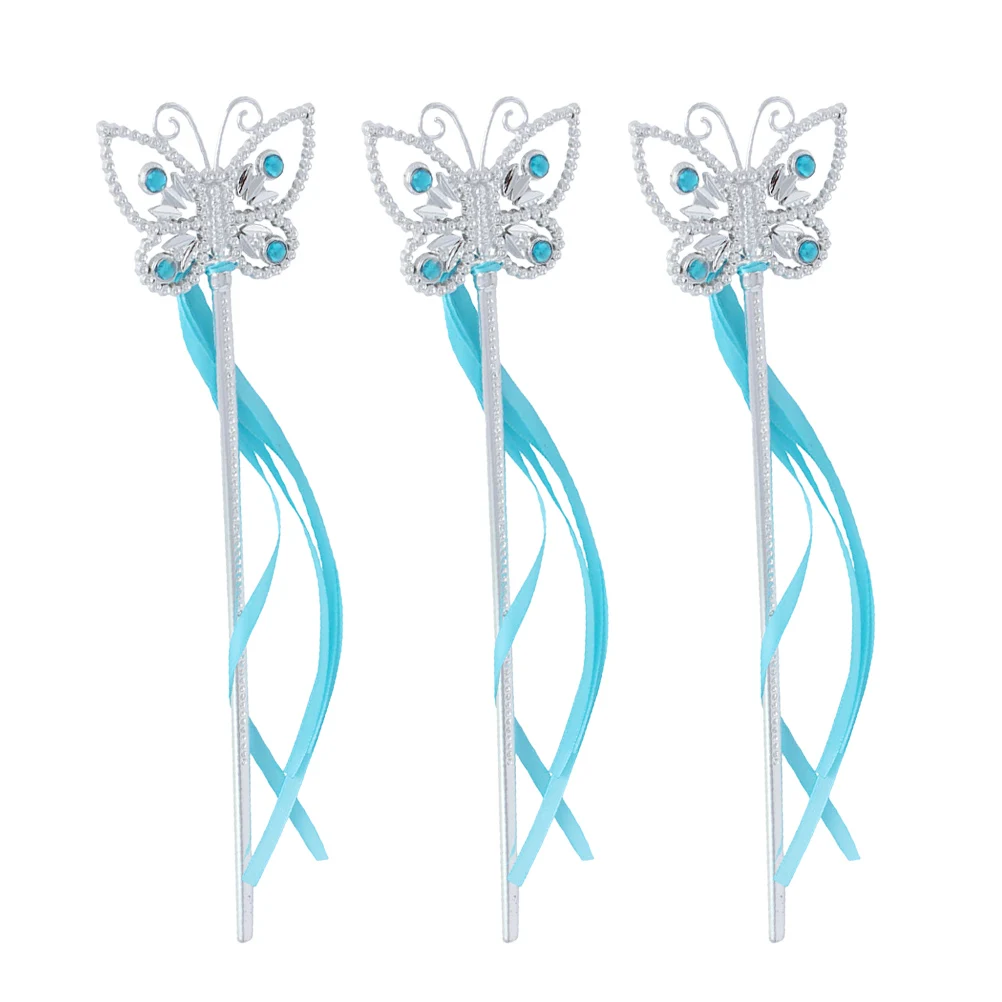 

6 PCS Fairy Creative Electroplating Pentagram Light Blue Party Wands Sticks