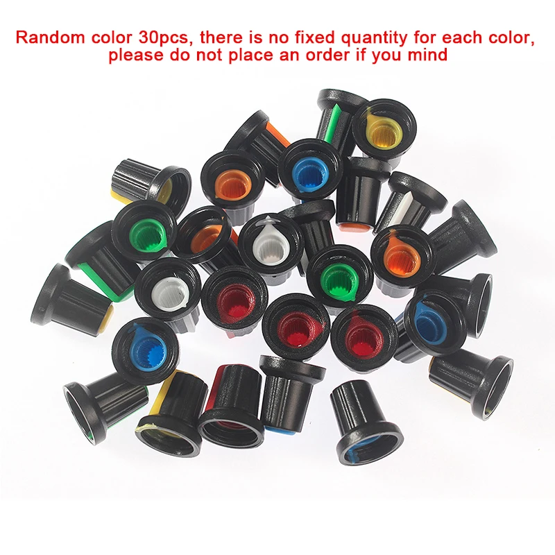 30PCS/lot WH148 Potentiometer Knob Cap(Copper Core) 15X17mm 6mm Shaft Hole AG2 Power Adapter Switch Caps