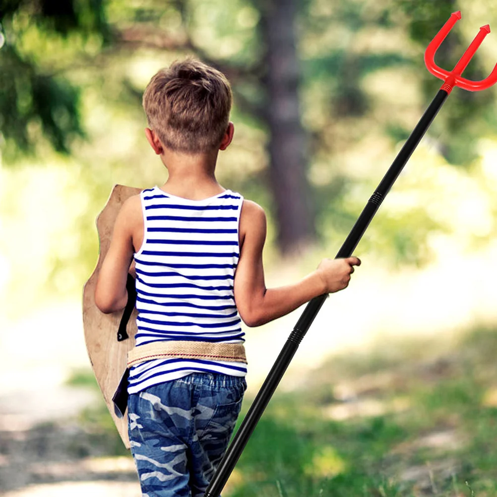 2 قطعة دعامة الشيطان 42.8 بوصة مقبض قابل للفصل شيطان تأثيري ملحق هالوين زي حفلة شوكة مقبض قابل للفصل