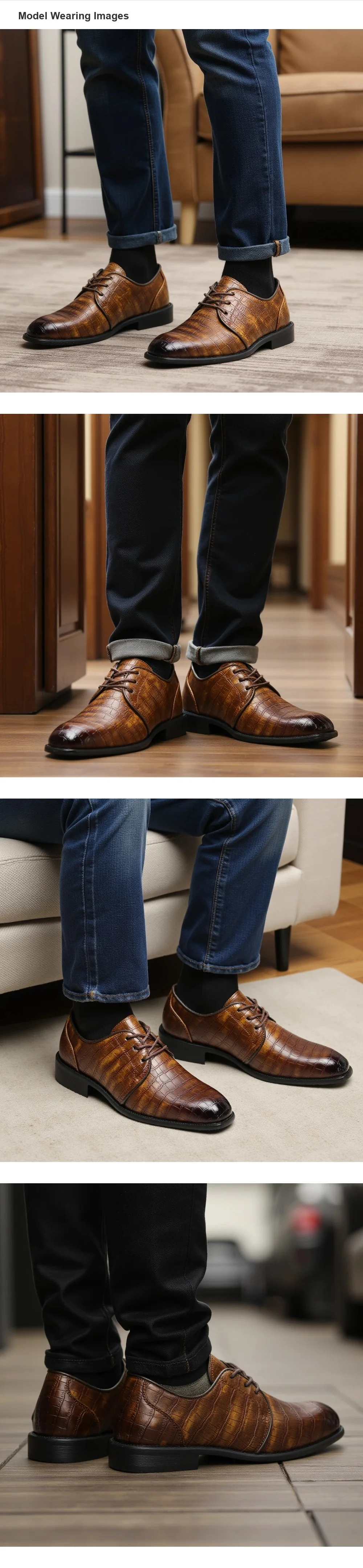 Zapatos de cuero para hombre, elegantes, cómodos y formales para negocios.