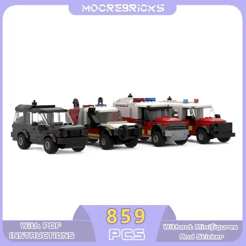 

City Fire Series Personnel Transport Vehicle CAT 9 Fire Truck Command Vehicle Fire Chief Vehicle MOC Building Block Toy For Boys