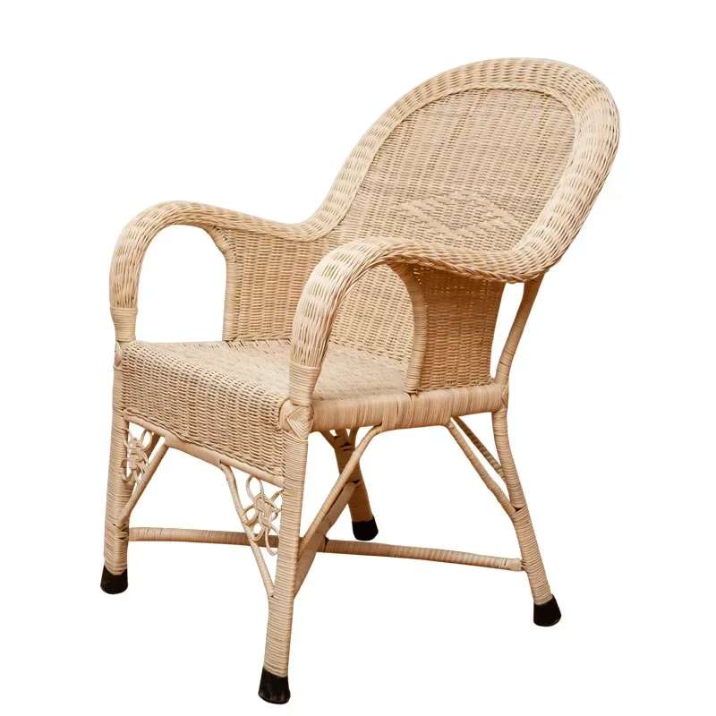 pure handmade natural rattan woven single rattan chair home leisure adult back chair single chair