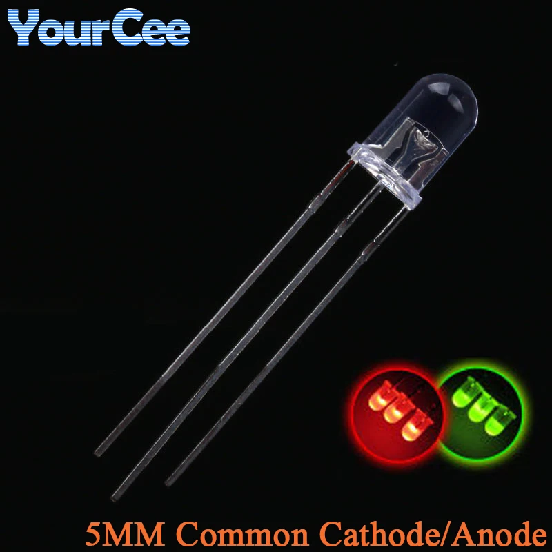 20pcs F3 3mm F5 5mm Diffused Clear Common Anode/Cathode Round LED Red Warm White Blue Yellow Green Bi-Color Diode Light Emitting