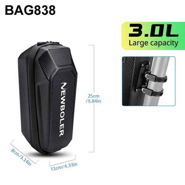 NEWBOLER Elektroroller-Fronttaschengriff mit USB-Anschluss, wasserdicht, Schnellverschluss, 3 l/5 l, EVA, große Kapazität, Universal-Roller