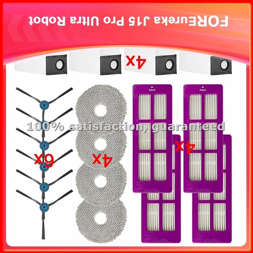 

Accessory for J15 Pro Ultra Robot Vacuum Cleaner Parts, Washable and Reusable,Filters,Side Brushes,Mop,Dust Bags-ABAM