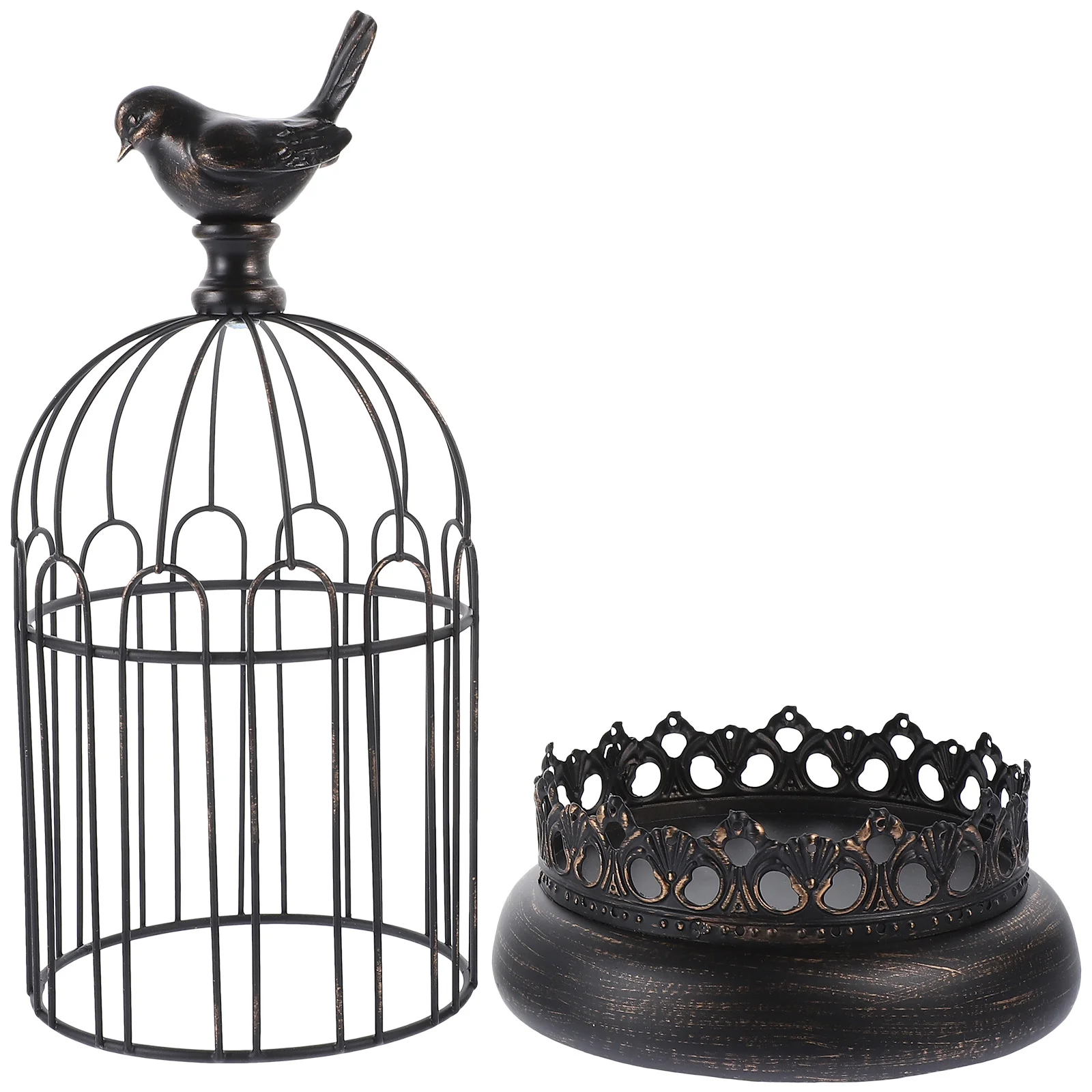 

1pc Birdcage Design Hollow Iron Stand Retro Desktop Decorative Candleholder For Home Party Garden Decor Adornment Gift