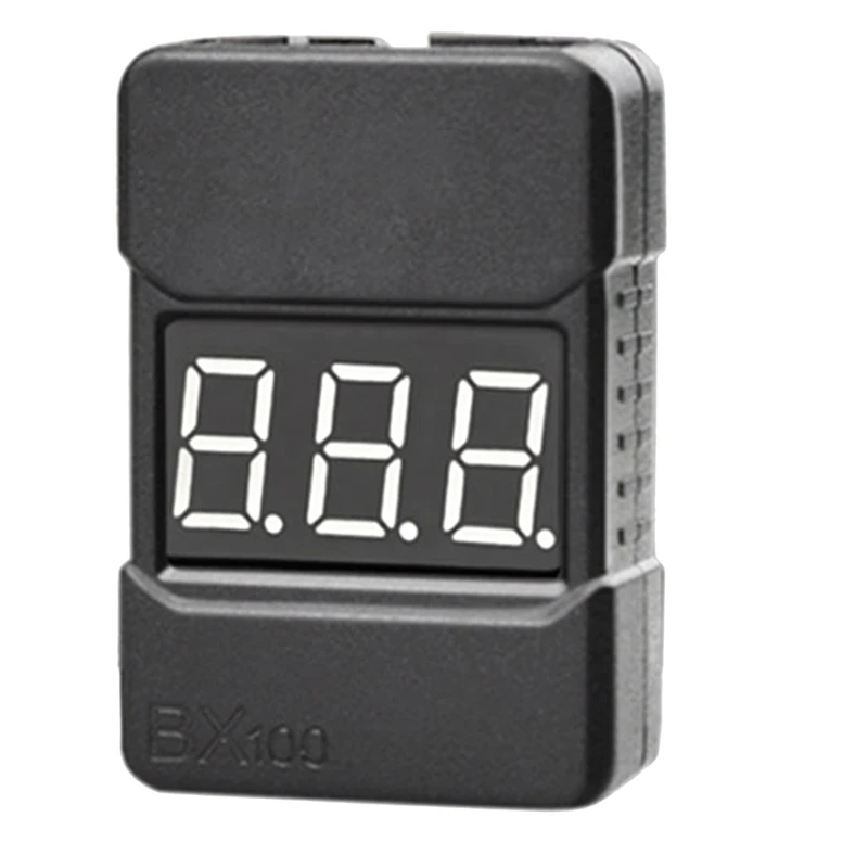 1Set Bx100 1-8S Lithium Batterij Spanningstester Lage Druk Alarm Batterij Spanning Checker Zwart Voor Rc Auto