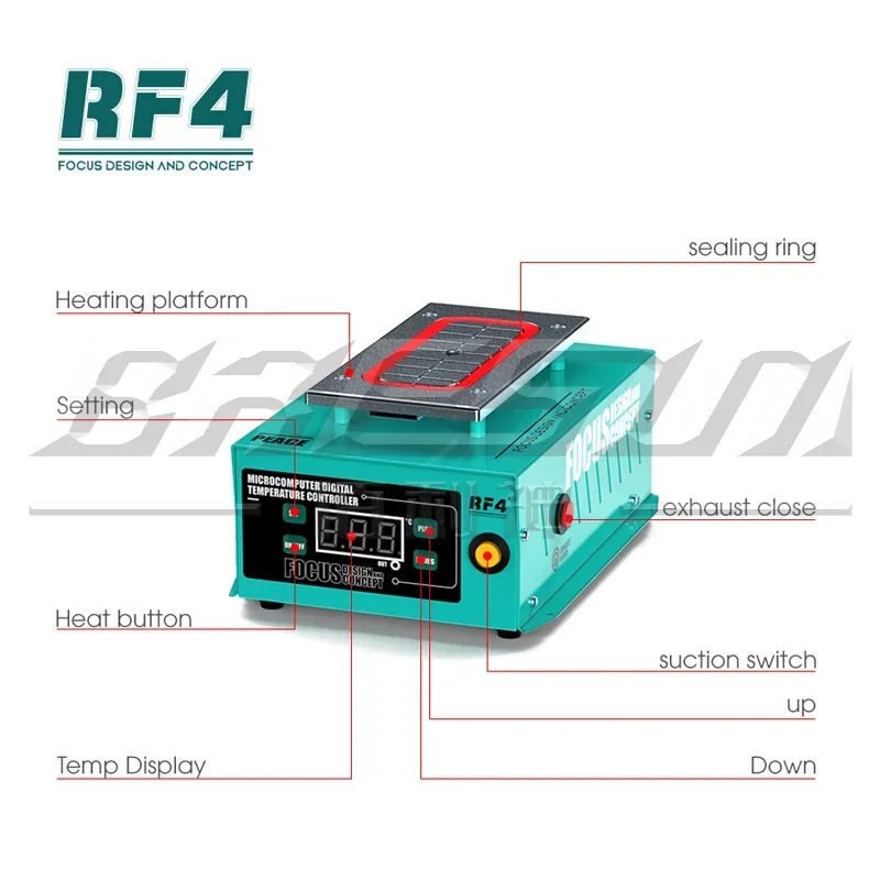 RF4 Peace Potente macchina separatore LCD Kit pompa per vuoto incorporata Display LCD Ristrutturazione riparazione super aspirazione