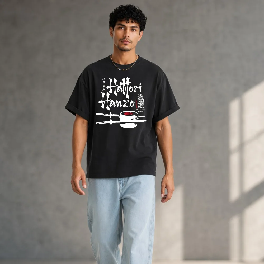 Men's Hattori Hanzo Printed T-Shirt Cotton Ninja Graphic Tees for Women Summer Tops Samurai Streetwear Men Clothing Casual Tees