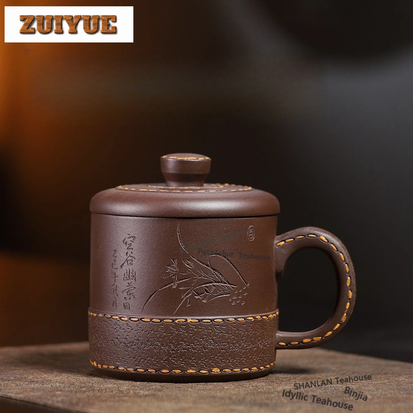 

320 мл Исин Фиолетовая глина Орхидея Кофейная кружка Чашка для капучино Латте Чашка для послеобеденного чая Бытовая офисная чашка для воды Украшение чайной посуды