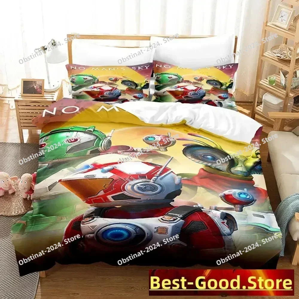 No Man's Sky Bedding Set Printed Bed Set With Pillowcase Duvet Cover Soft Single Double Queen Super King Size Adult Kid Bedroom
