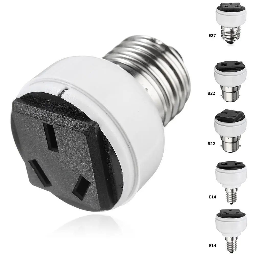 Newest Screw Light Bulb Socket Lamps Holders White Lighting Holder Sockets Power Conversion Adapter For E27/b22/e14 Us Eu Plug