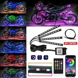 New Motorcycle Atmosphere Underglow Lights LED Light Kits App Remote Control RGB Waterproof For Yamaha BMW Harley Suzuki