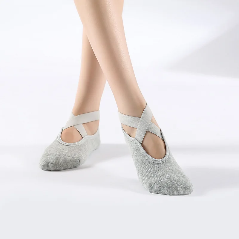 Frauen Hohe Qualität Atmungsaktive Yoga Socken Silikon Non-Slip Bandage Pilates Socke Damen Ballett Tanz Fitness Workout Baumwolle Socken – Detail 7