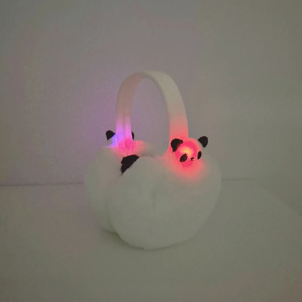 ใหม่เรืองแสง PANDA Earmuffs แฟชั่นน่ารักพับ Windproof WARM Earmuff ของขวัญฤดูหนาวสําหรับแฟน PANDA คนรัก