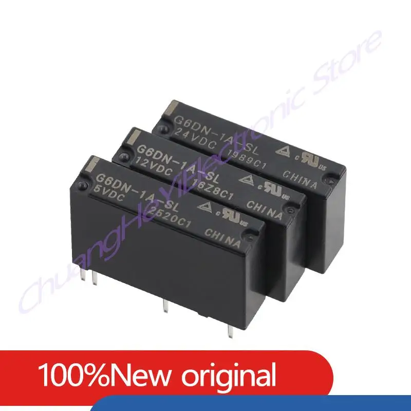 

10Pcs/Lot 100% Original New G6DN-1A-SL 5VDC 12VDC 24VDC 5A 4Pin G6DN 1A SL DC5V 12V 24V Miniature Relay